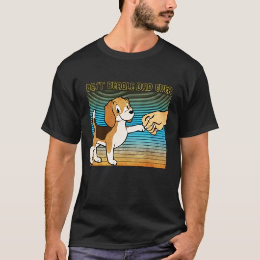 Best Beagle Dad Ever T- Shirt retro design (Voorkant)