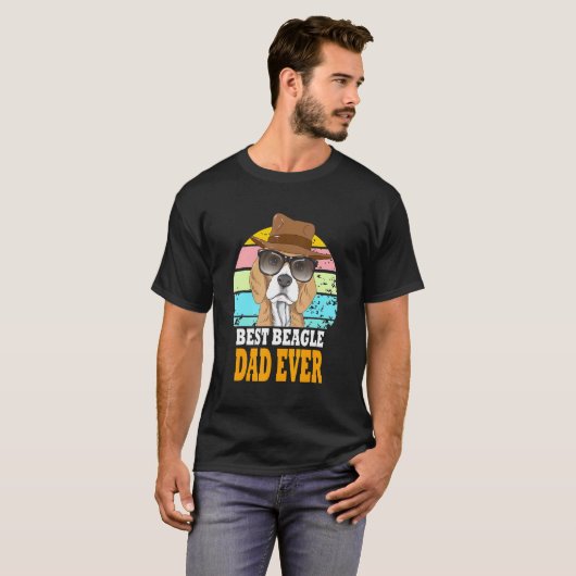 Best Beagle Dad Over Dogs Retro Puppy Sunbril H T-shirt (Voorkant volledig)