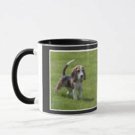 Best Beagle Dog Dad and Proud Photo Black Coffee Mok