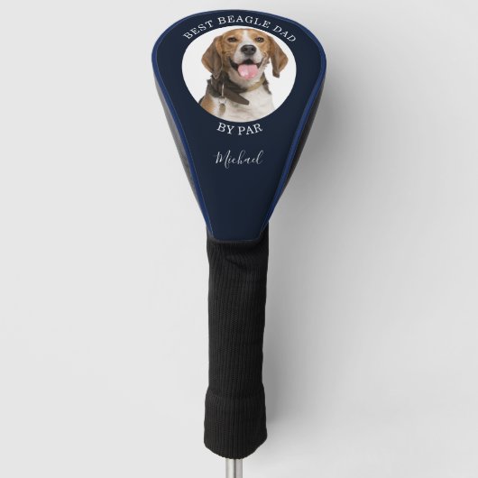 Best Beagle Dog Dad Birthday Pet Photo personalise Golfheadcover (Voorkant)
