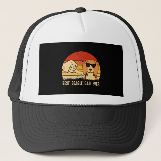 Best Beagle Dog Dad Ever Retro Gift for Beagle Dad Trucker Pet (Voorkant)