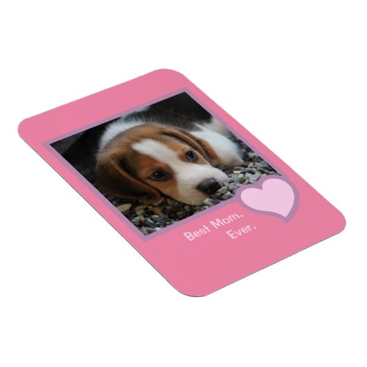 Best Beagle Mam ooit roze Text Pet Dog Foto Magneet (Rechterzijde)