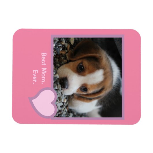 Best Beagle Mam ooit roze Text Pet Dog Foto Magneet (Horizontaal)