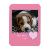 Best Beagle Mam ooit roze Text Pet Dog Foto Magneet (Verticaal)