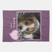 Best Beagle Mam ooit roze Text Pet Dog Foto Theedoek (Horizontaal)