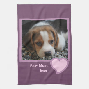 Best Beagle Mam ooit roze Text Pet Dog Foto Theedoek