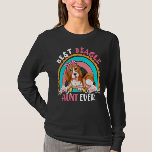 Best Beagle Tunt Ever Cute Rainbow Flowers Dog T-shirt (Voorkant)