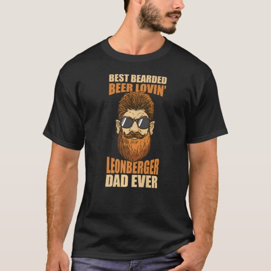 Best Bearded Beer Lovin' Leonberger Dad Father's D T-shirt (Voorkant)