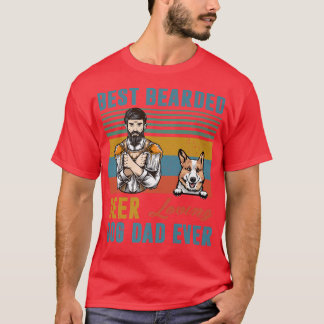Best Bearded Beer Loving Dog Dad Ever Corgi Dog Pe T-shirt