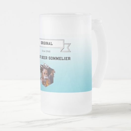 Best Beer Sommelier Lean Blue White Gradient Foto Matglas Bierpul (Voorkant rechts)