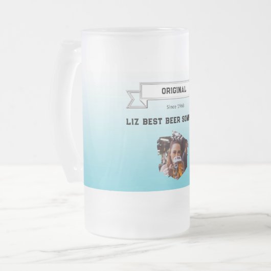 Best Beer Sommelier Lean Blue White Gradient Foto Matglas Bierpul (Voorkant links)