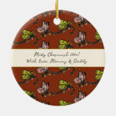 Best bevriende kikkers op champignon-kerstavond keramisch ornament (Achterkant)
