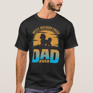 Best Bichon Frise Pa ooit Retro Dog Pa T-shirt