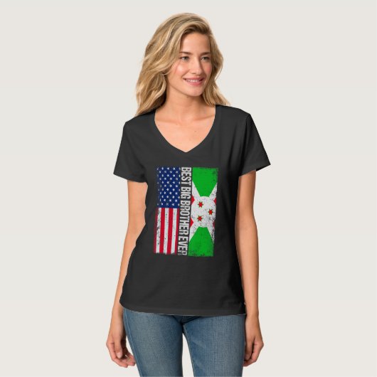 Best Big Brother Ever Vaderdag Burundi Us Fla T-shirt (Voorkant volledig)