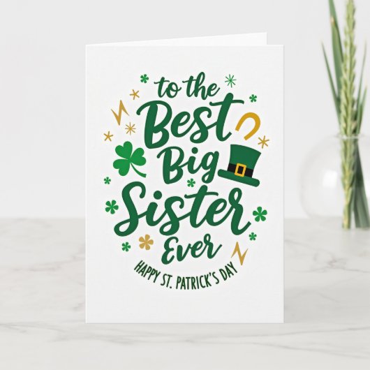 Best Big Sister Ever Card Kaart (Voorkant)
