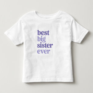 Best Big Sister Ever White met Paars tekstmeisje Kinder Shirts