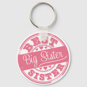 Best Big Sister -rubberstempel Sleutelhanger