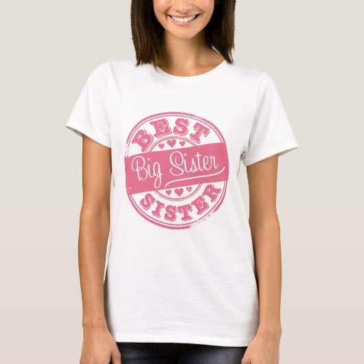 Best Big Sister -rubberstempel T-shirt (Voorkant)