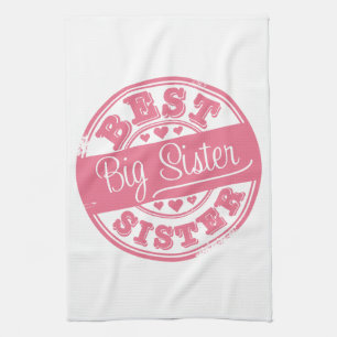 Best Big Sister -rubberstempel- Theedoek