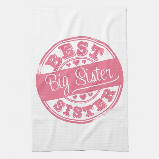 Best Big Sister -rubberstempel- Theedoek (Verticaal)