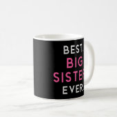 Best Big Sister Sis Ever Ouder Verwant Funny Koffiemok (Voorkant rechts)