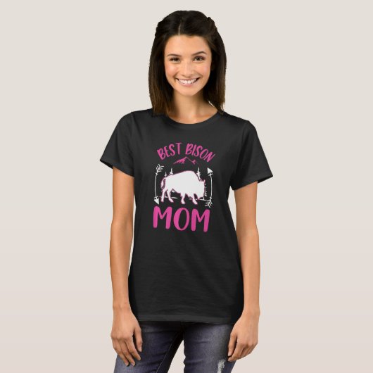 Best Bison Mom Ever Buffalo   T-shirt (Voorkant volledig)