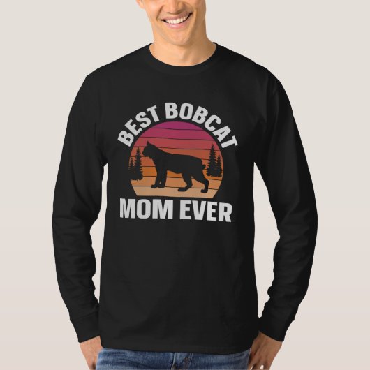 Best Bobcat Mom Retro Animal T-shirt (Voorkant)