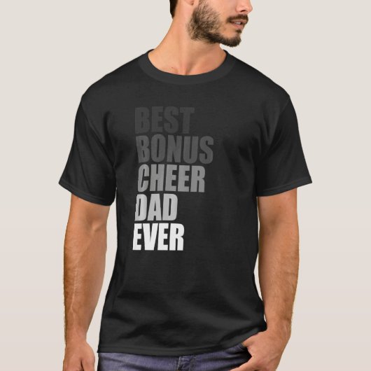 Best Bonus Cheer Dad Ever Cheerleading Stepdad Jok T-shirt (Voorkant)