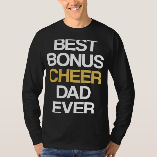 Best Bonus Cheer Dad Ever Cheerleading Stepdad Ste T-shirt (Voorkant)