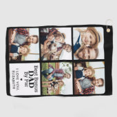 Best BONUS DAD by Par Personated 5 Photo Collage Golfhanddoek (Horizontaal)