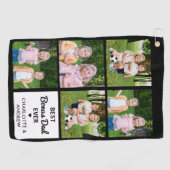 Best BONUS DAD Ever Golfer Custom 5 Photo Collage Golfhanddoek (Horizontaal)