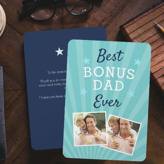 Best Bonus Dad Ever Stepfather Father's Day Photo Kaart
