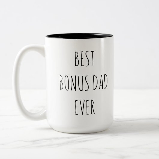 Best Bonus Dad Ever Tweekleurige Koffiemok (Links)