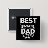 Best Bonus Dad Ever Vierkante Button 5,1 Cm (Voorkant /achterkant)