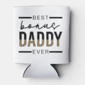Best Bonus Dad Oover leopard Typography Blikjeskoeler (Voorkant)