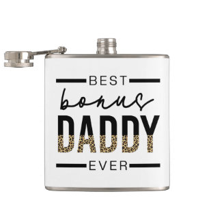 Best Bonus Dad Oover leopard Typography Heupfles