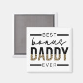 Best Bonus Dad Oover leopard Typography Magneet (Voorkant / Achterkant)