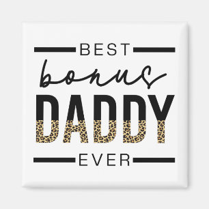 Best Bonus Dad Oover leopard Typography Magneet