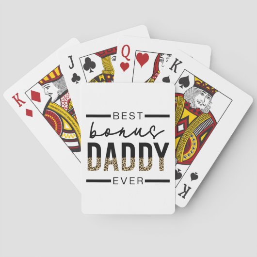Best Bonus Dad Oover leopard Typography Pokerkaarten (Achterkant)