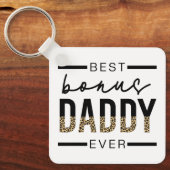 Best Bonus Dad Oover leopard Typography Sleutelhanger (Voorkant)