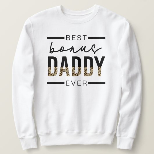 Best Bonus Dad Oover leopard Typography Trui (Design voorkant)