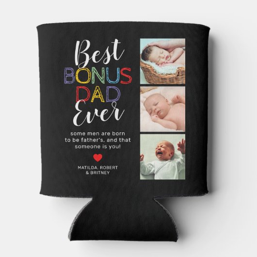 Best Bonus Dad Stepfather 6 Foto Koelbox Blikjeskoeler (Achterkant)