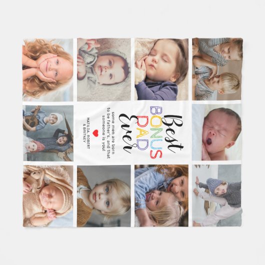 Best Bonus Dad Stepfather Photo Fleece Blanket Deken (Voorkant (Horizontaal))