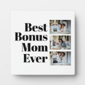 Best Bonus Mam Ever Moederdag 3 Foto Collage Fotoplaat (Voorkant)