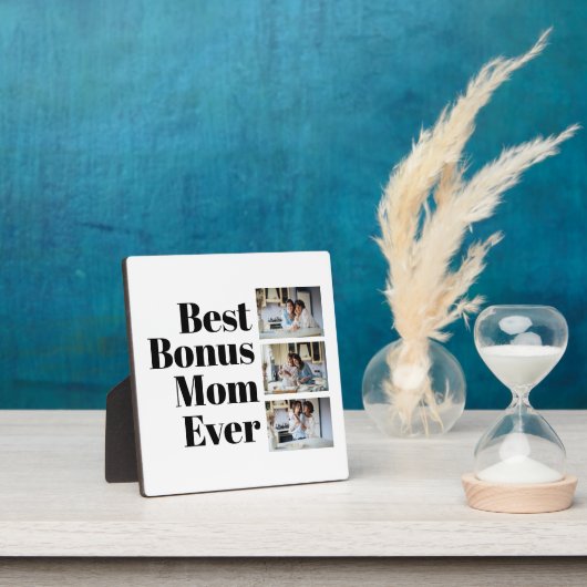 Best Bonus Mam Ever Moederdag 3 Foto Collage Fotoplaat (Insitu)