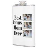 Best Bonus Mam Ever Moederdag 3 Foto Collage Heupfles (Links)