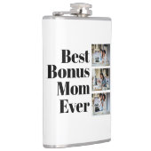 Best Bonus Mam Ever Moederdag 3 Foto Collage Heupfles (Rechts)