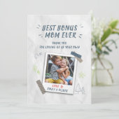 Best Bonus mam Moederdag Stepmam Custom Foto Feestdagenkaart (Staand voorkant)