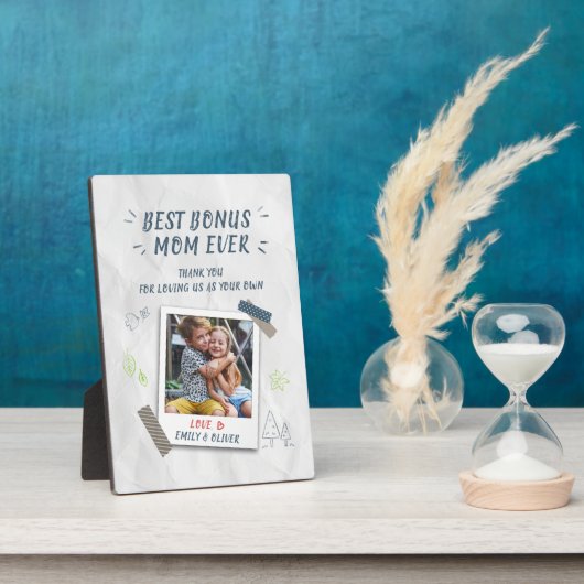 Best Bonus mam Moederdag Stepmam Custom Foto Fotoplaat (Zijkant)