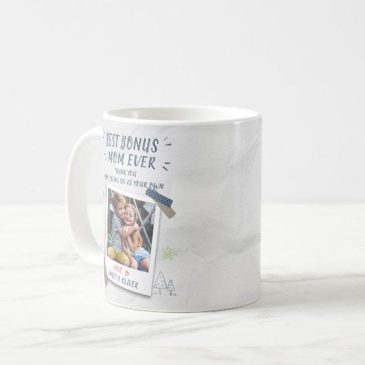 Best Bonus mam Moederdag Stepmam Foto Koffiemok (Voorkant links)